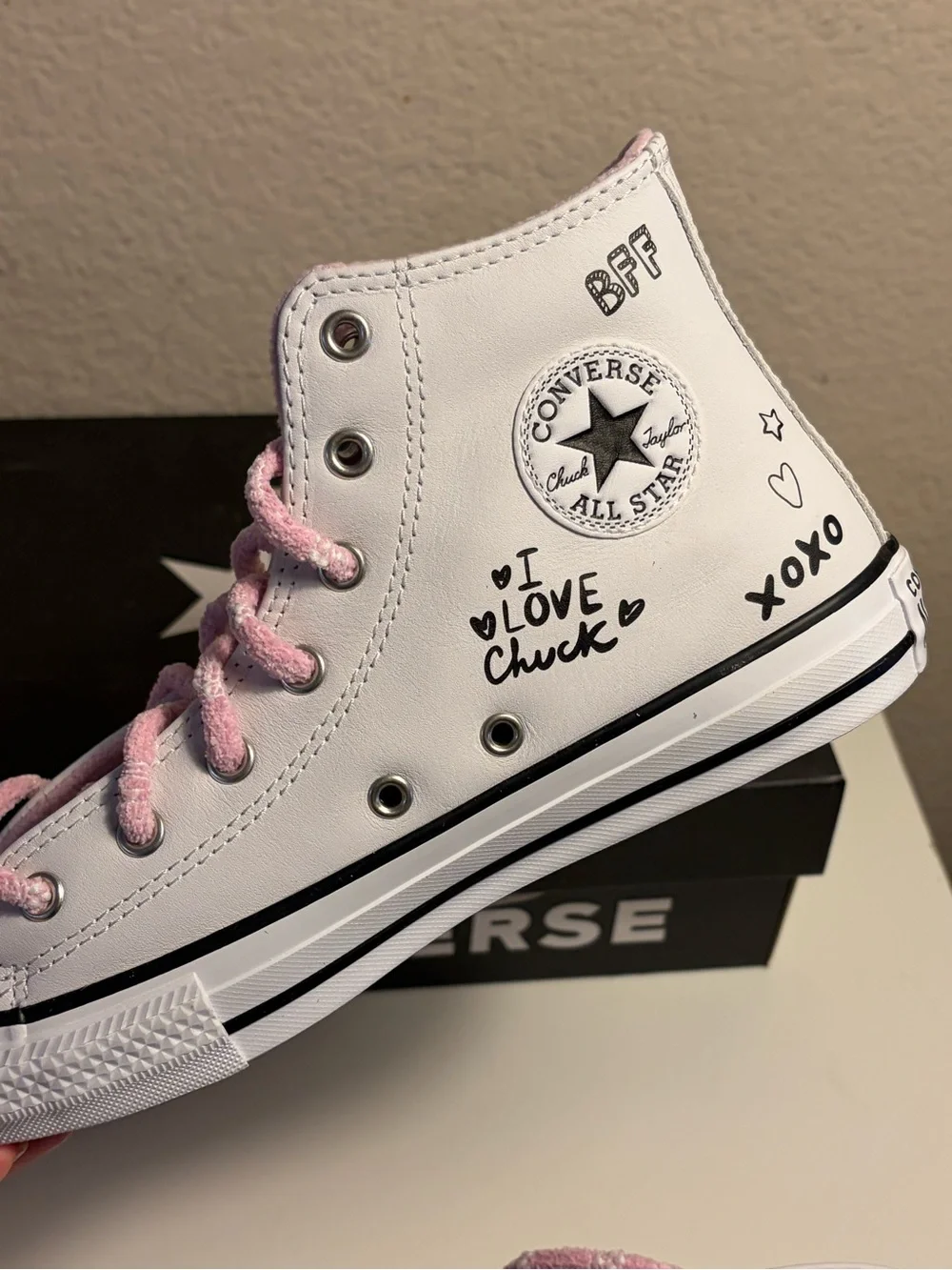 Converse Chuck Taylor All Star High Top Panda Pink Girls Shoes Junior 5 669725C
